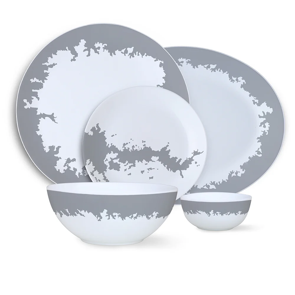 Larah by Borosil Silver Luna Dinner Set, 21 pc