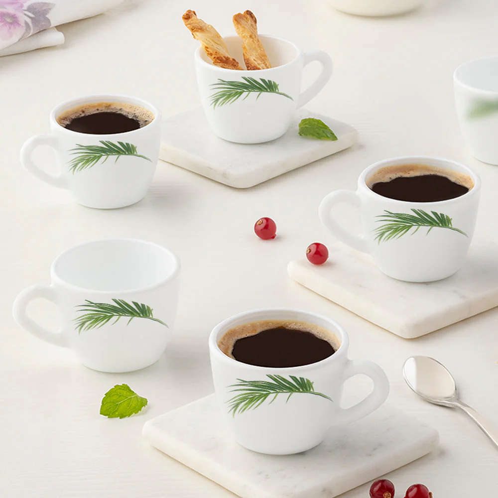 Larah by Borosil Crescent Cup Set, 140ml x 6