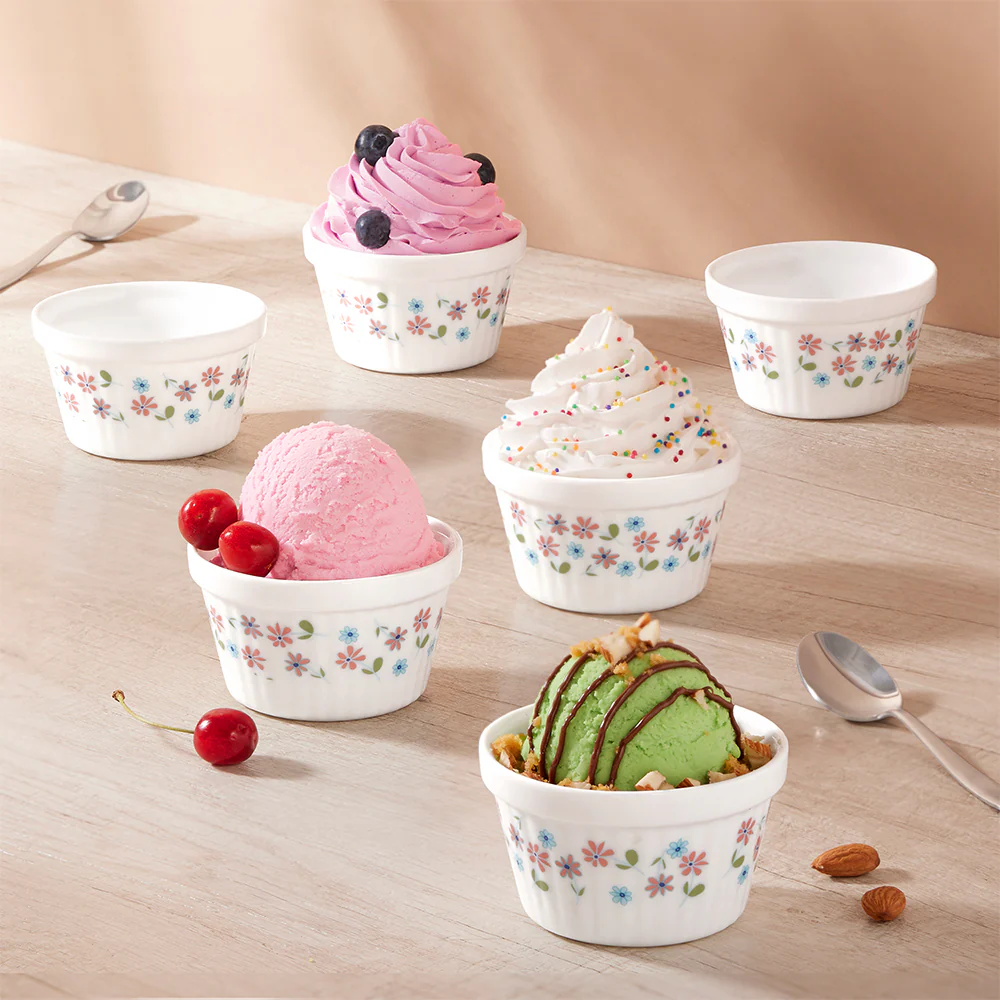 Larah by Borosil Jubilee Ice Cream Bowl Set, 6 pc