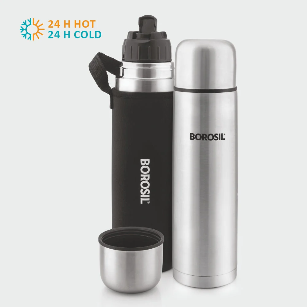 Borosil Thermo Flask, Black-CP