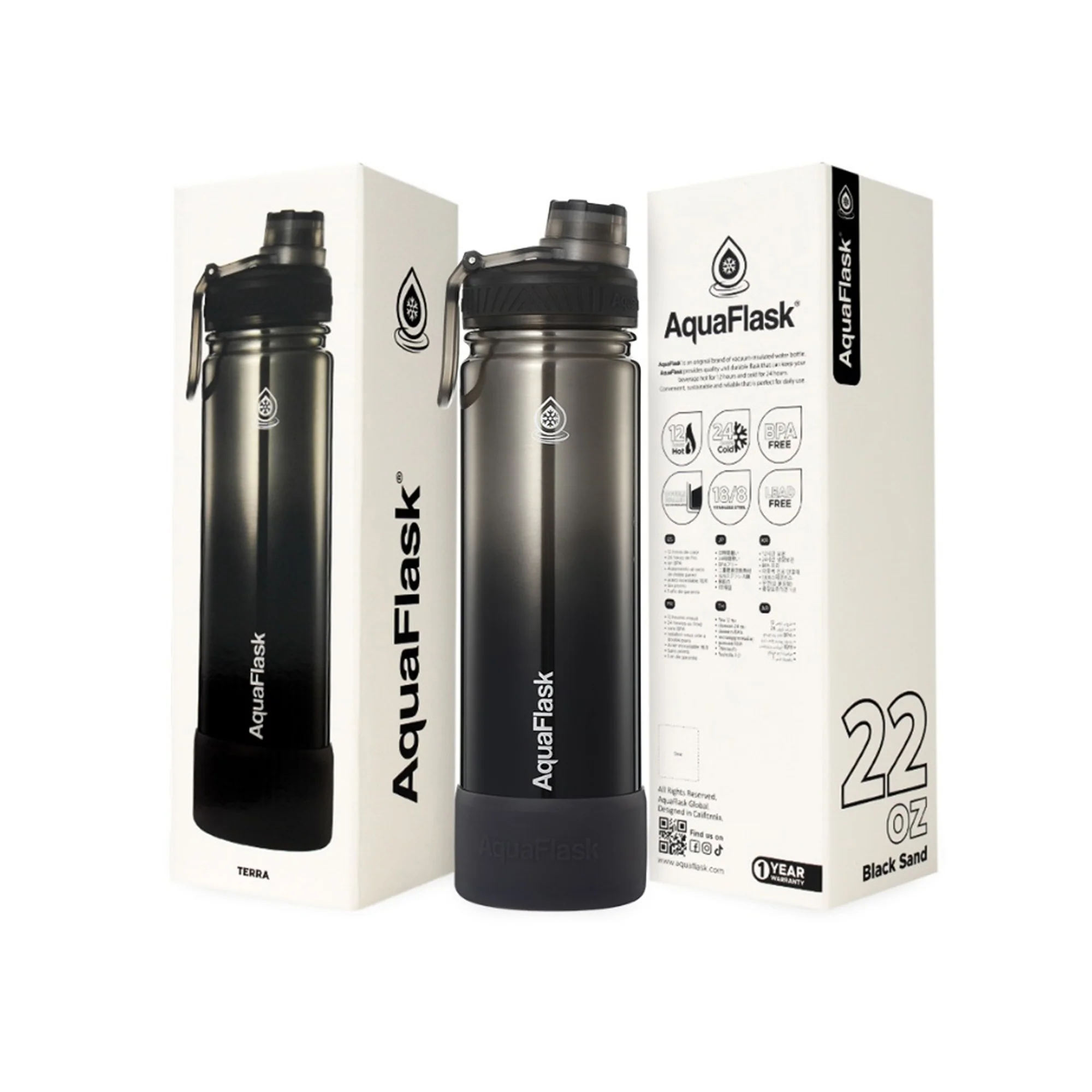 Aquaflask Terra 650ml Flask Black Sand