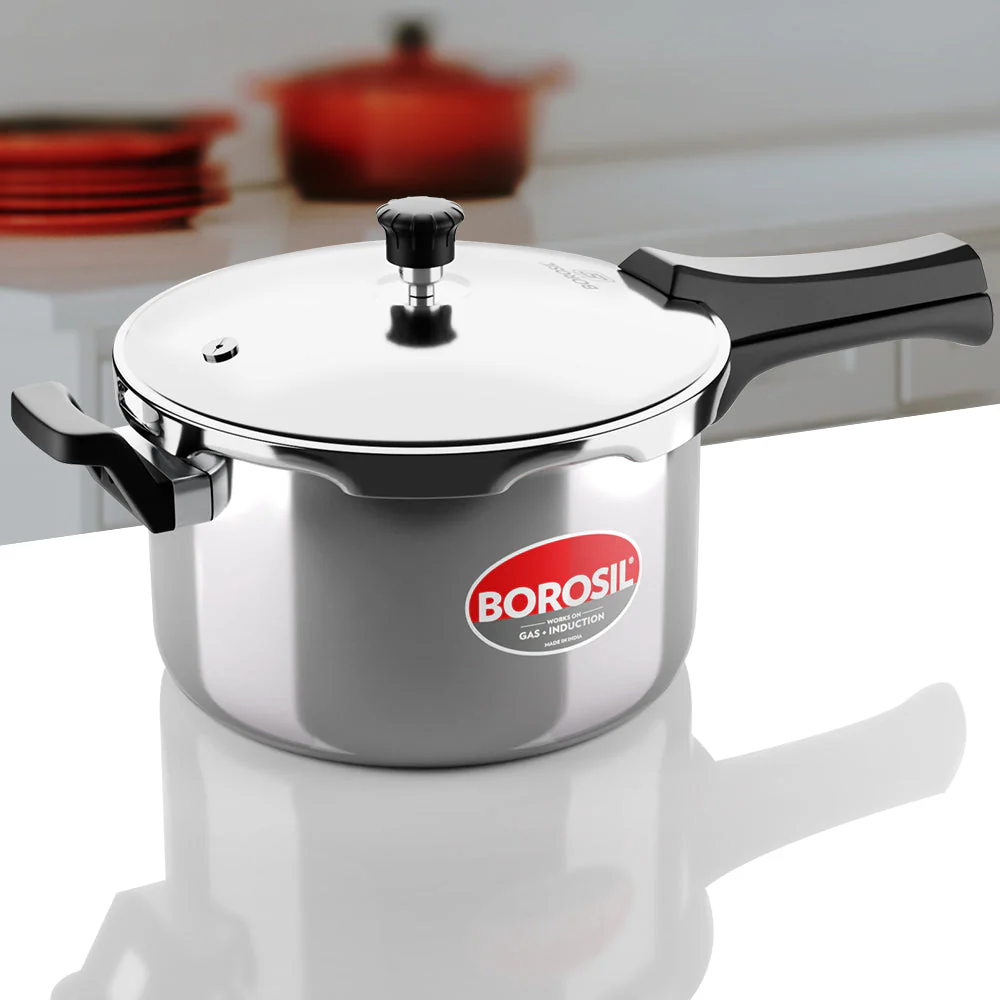 Borosil Presto Tri-Ply Outer Lid Pressure Cooker, 5L