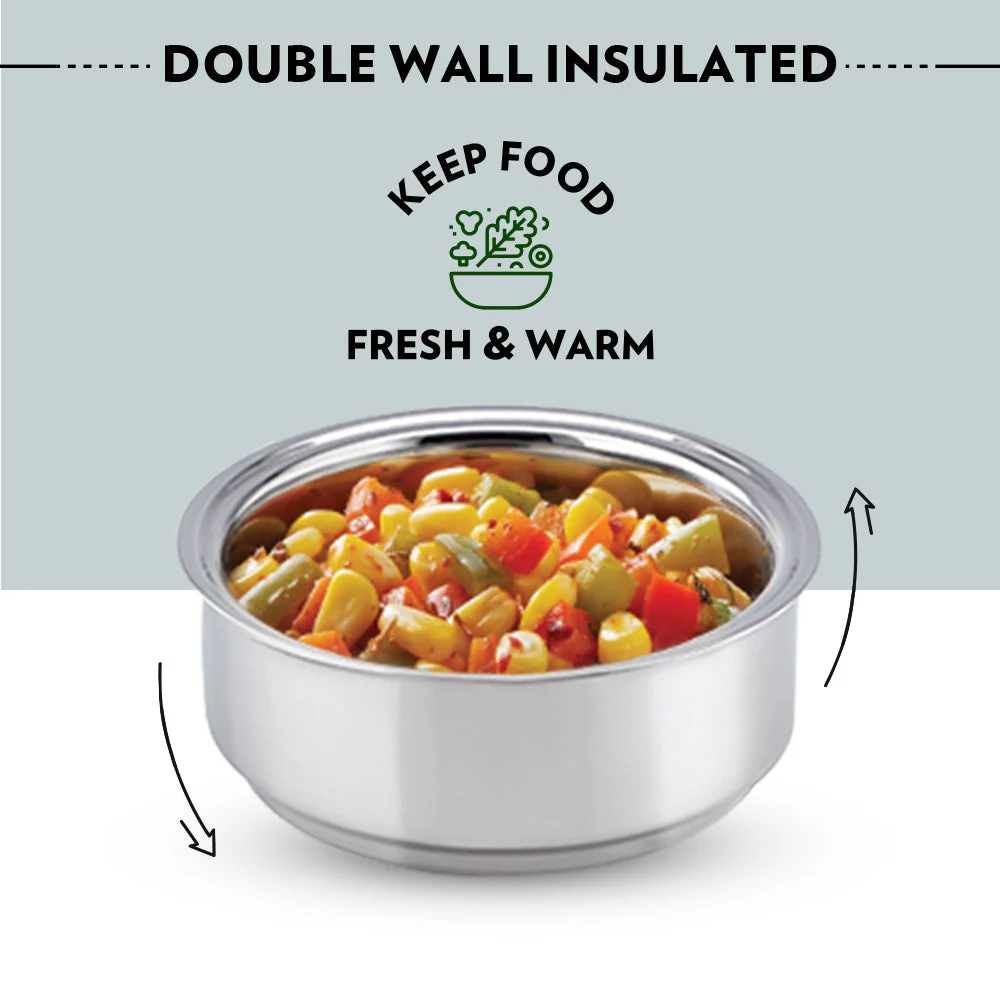 Borosil Carryfresh Lunchbox, Set of 2, Flat (Medium), 180ml