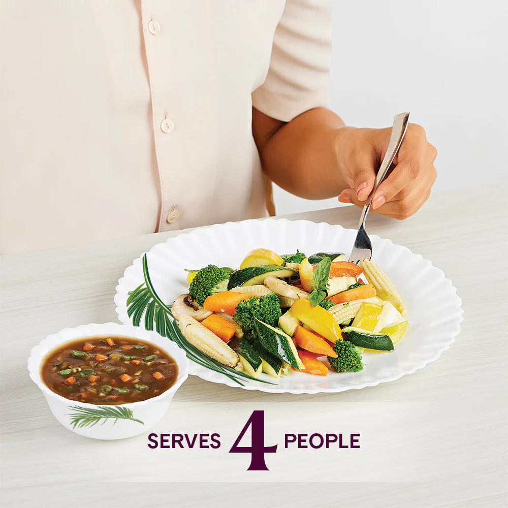 Larah by Borosil Crescent Dinner Set, 12 pc