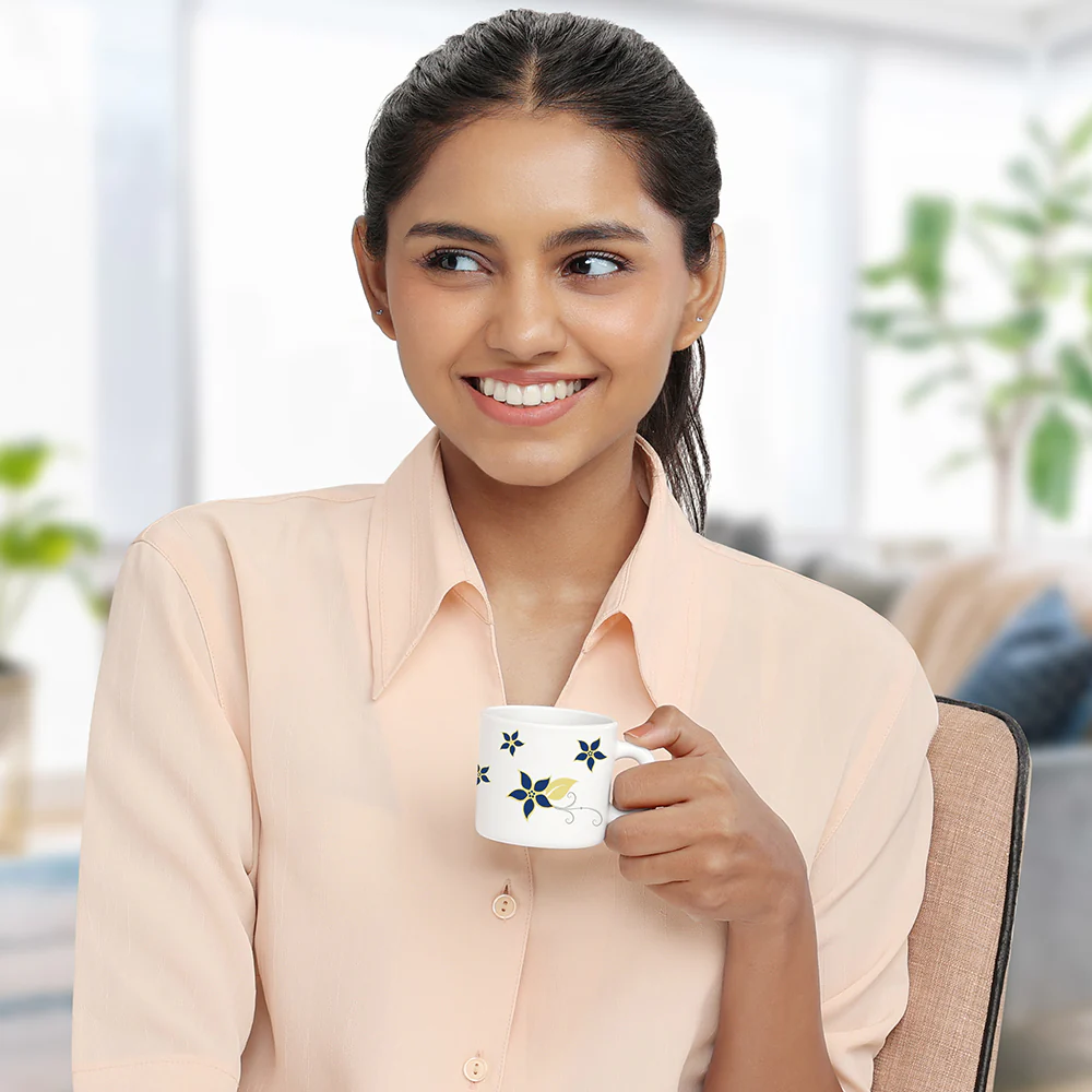 Larah by Borosil Viva Mug Set, 100ml x 6