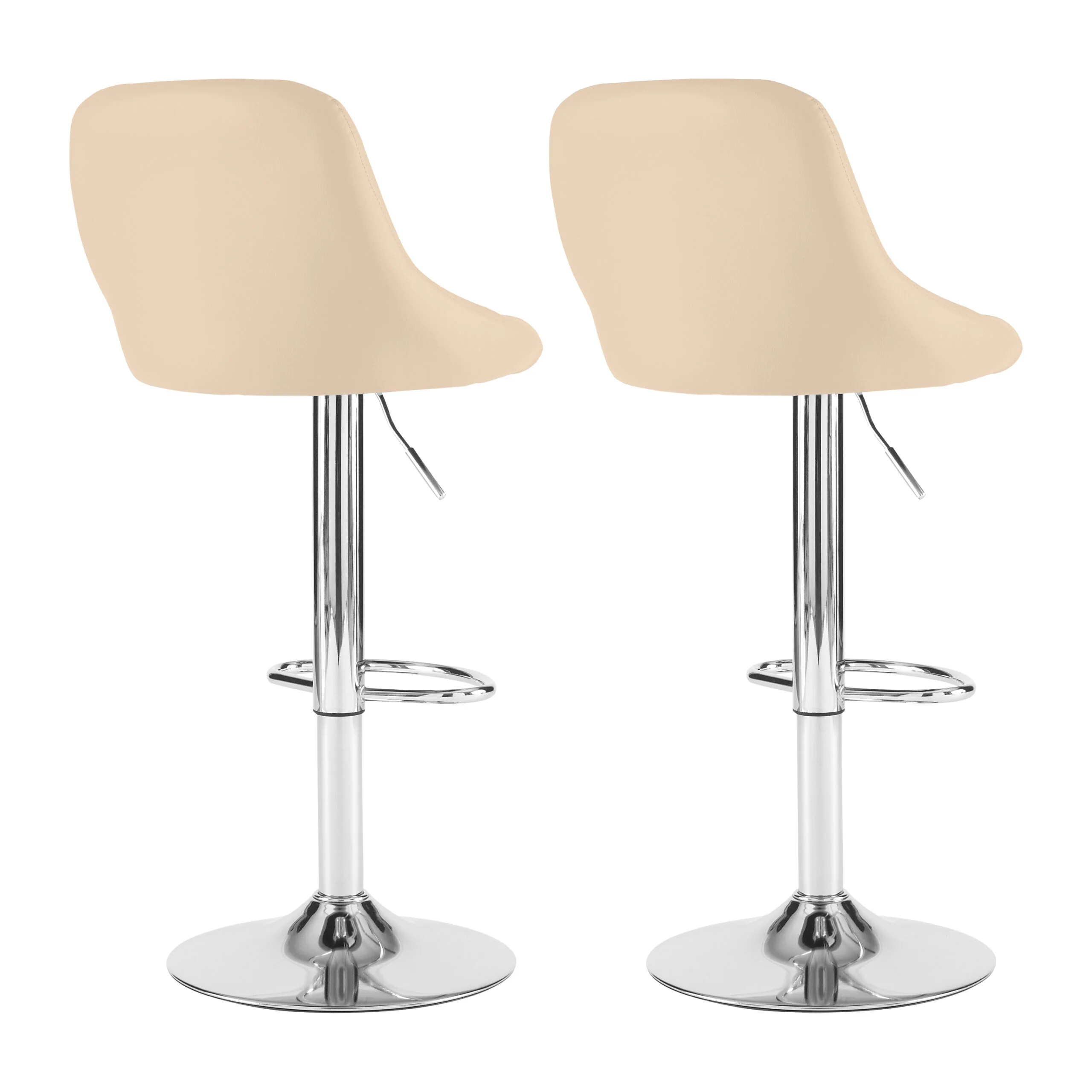 Cream Faux Leather Bar Stool