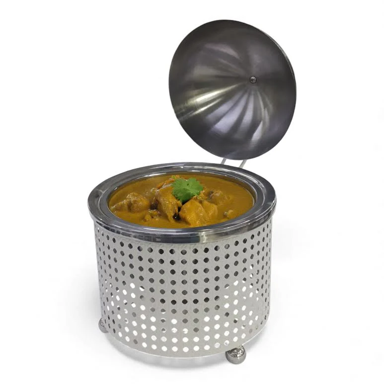 1.5Lt Chafing Dish with Mesh Design White & Stainless Steel