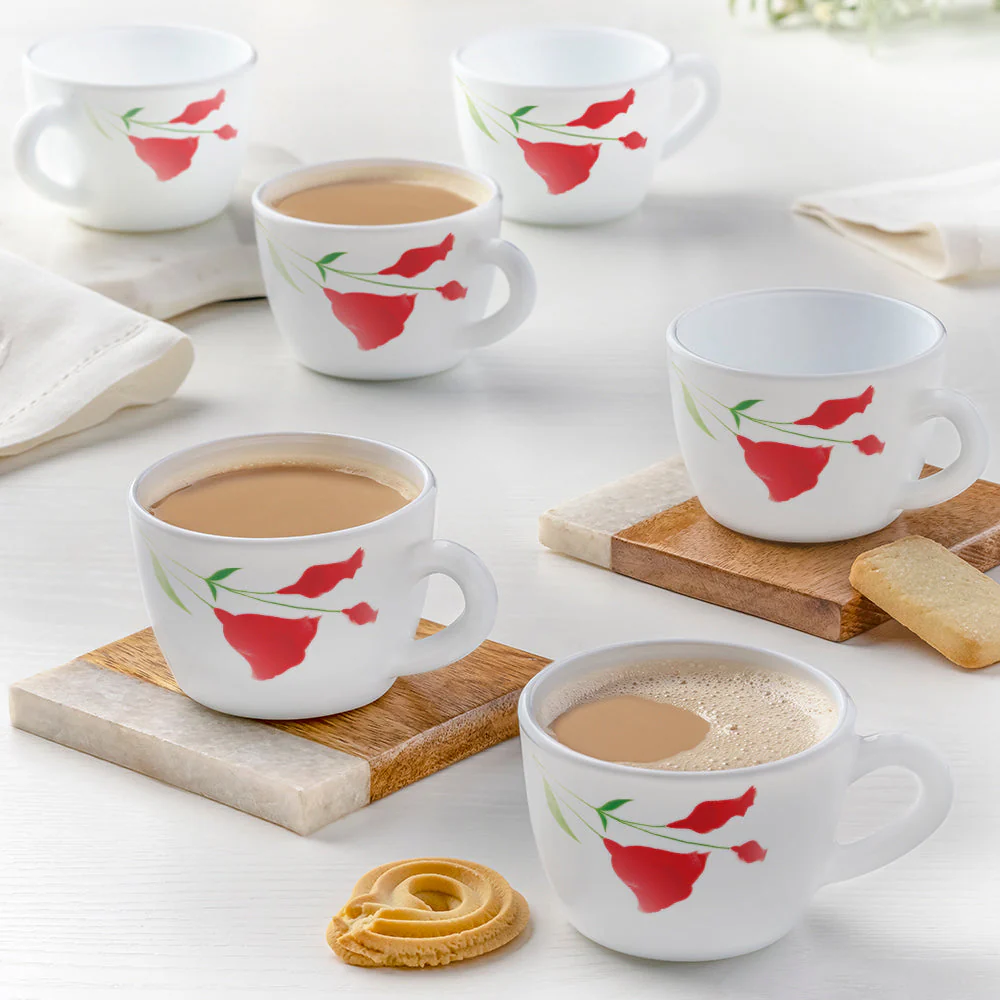 Larah by Borosil Diana Cup Set, 140ml x 6