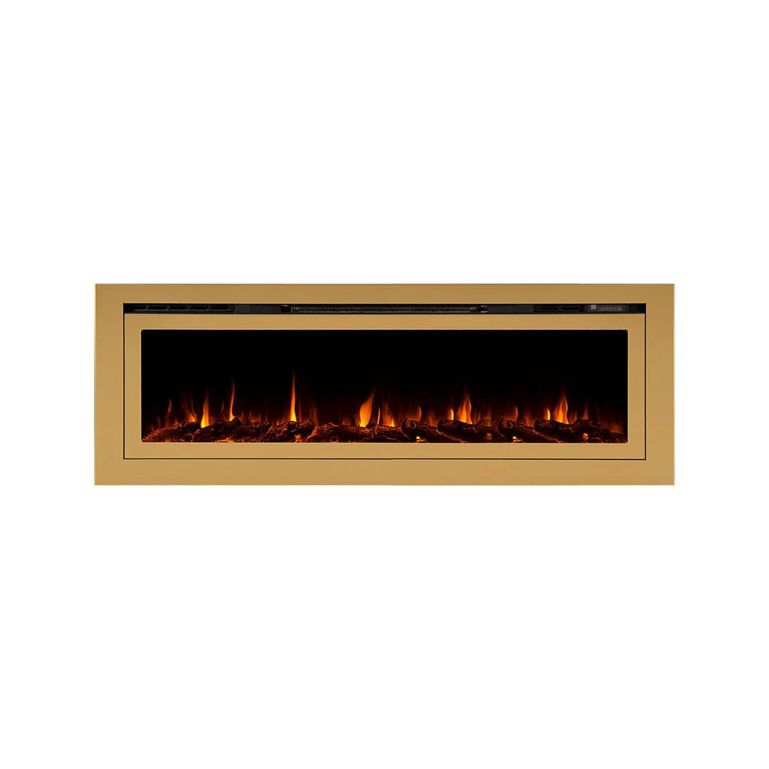 The Sideline Deluxe Gold 60 Inch Recessed Smart Electric Fireplace 86276