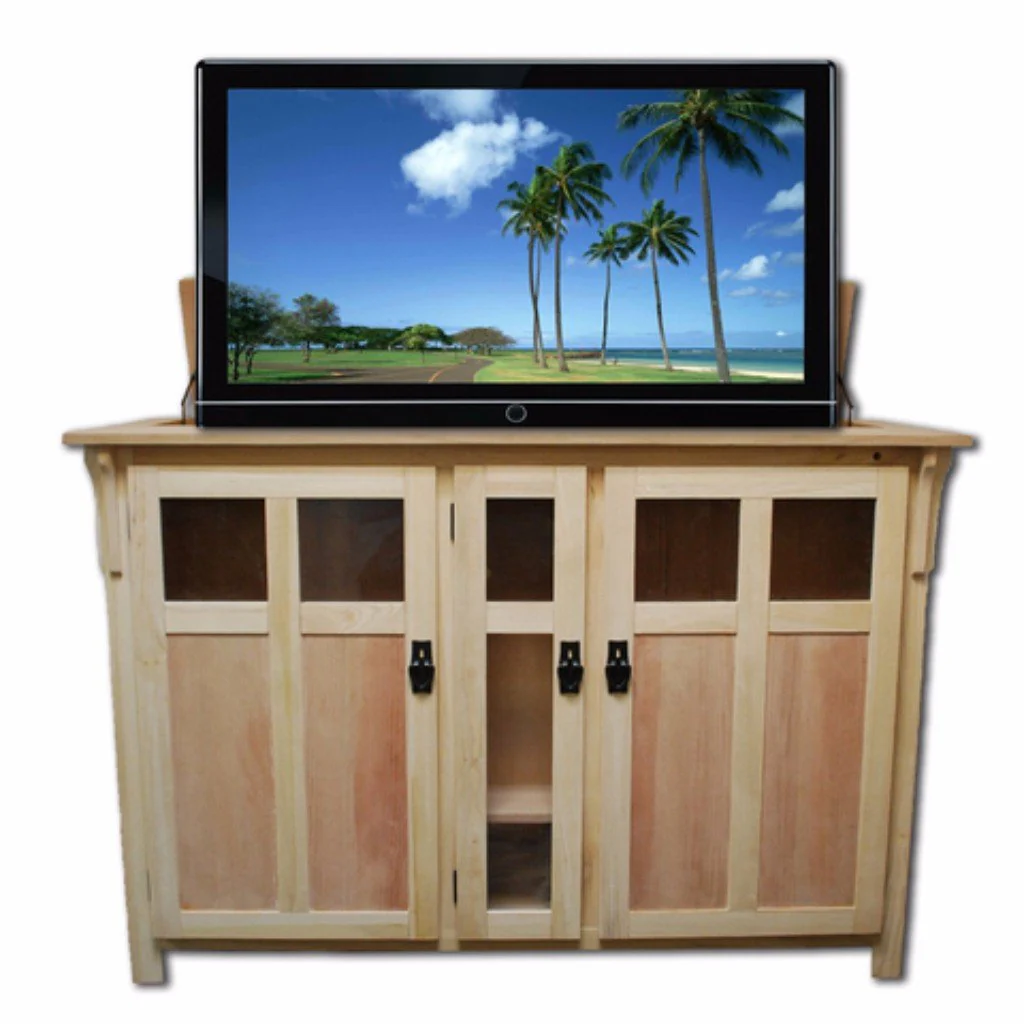 The Bungalow 70162 Unfinished Smart TV Lift Cabinet for 60 Inch Flat screen TVs