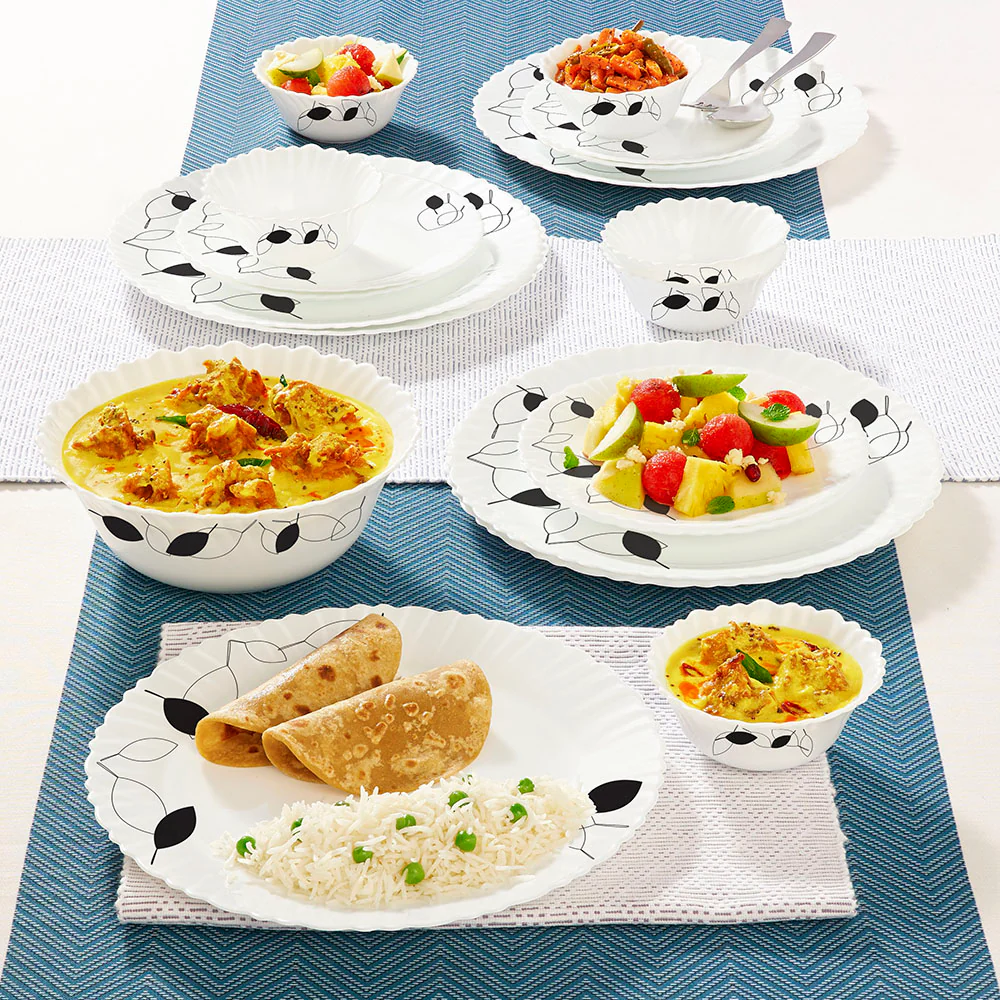 Larah by Borosil Shadow Dinner Set, 19 pc