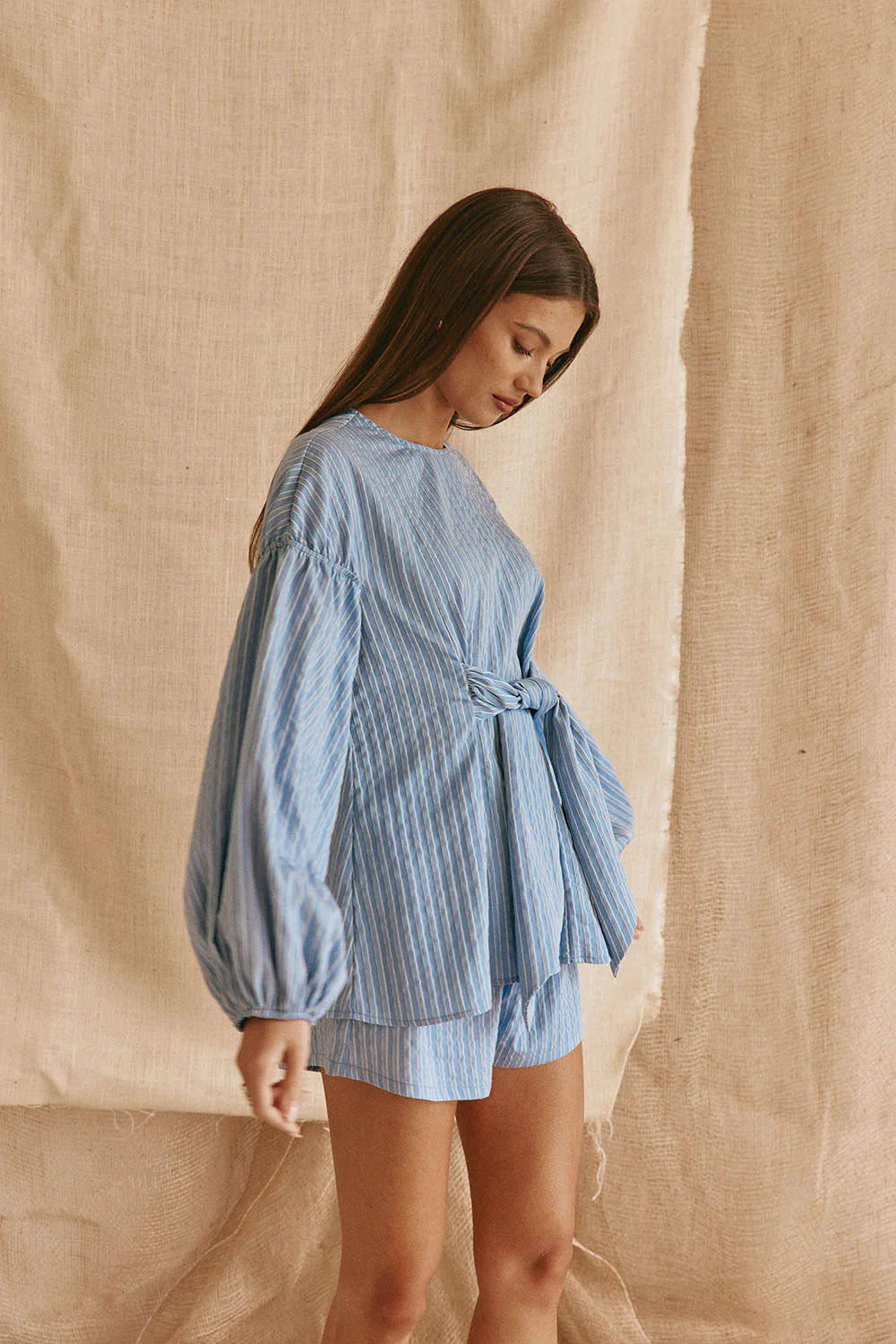 Hailey Top - Blue Stripe