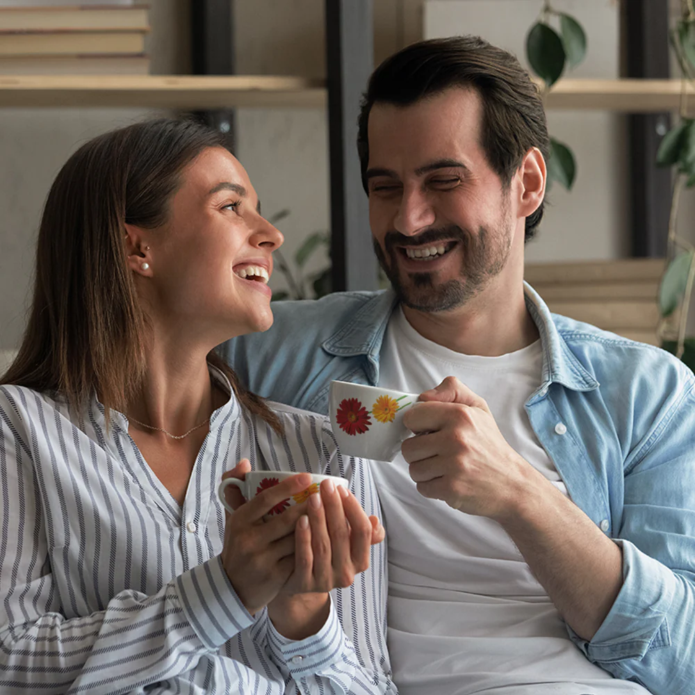 Larah by Borosil Zinnia Cup n Saucer Set, 140ml x 12