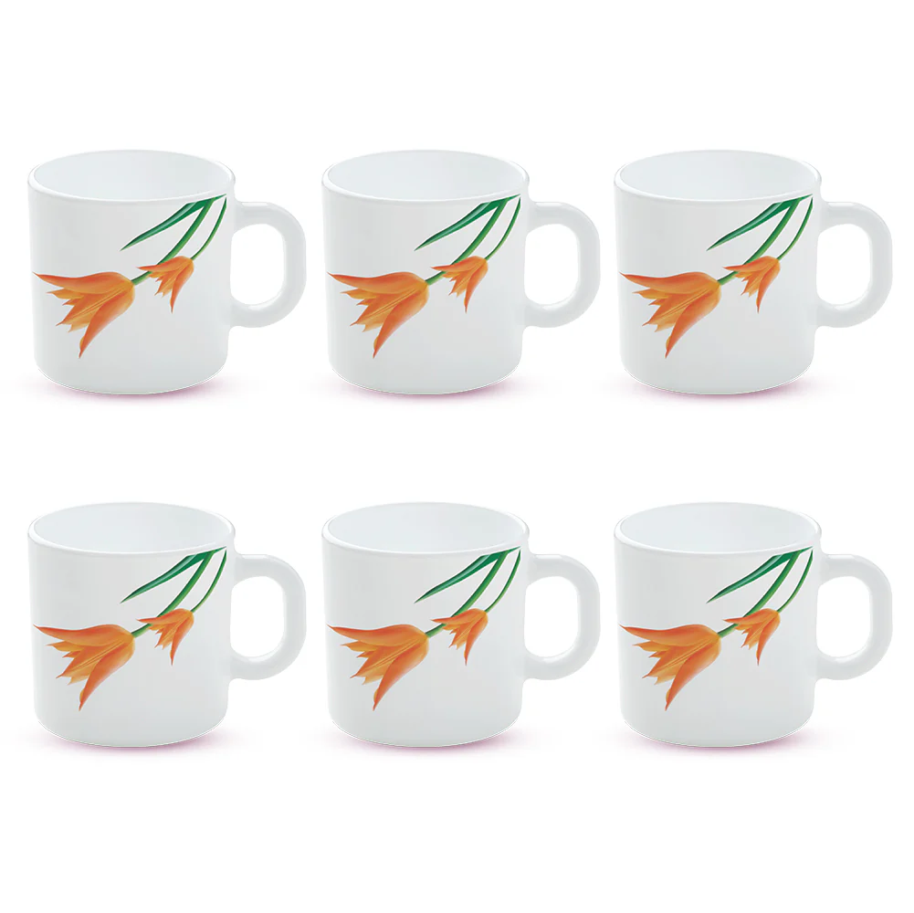 Larah by Borosil Firefly Mug Set, 100ml x 6