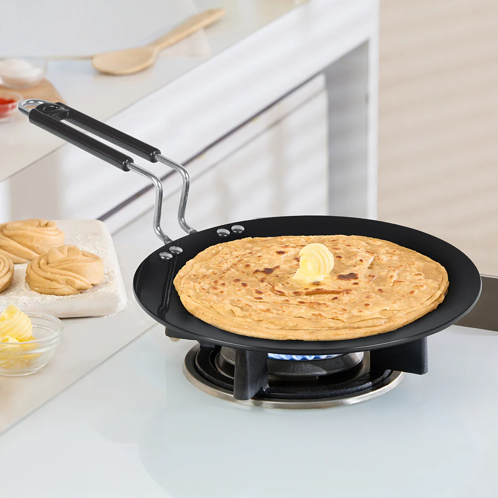 Hard Anodized Induction Base Concave Tawa, 25 cm