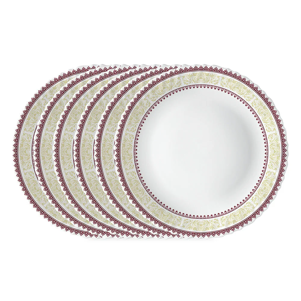 Larah by Borosil Elega Full Plate Set, 6 pc