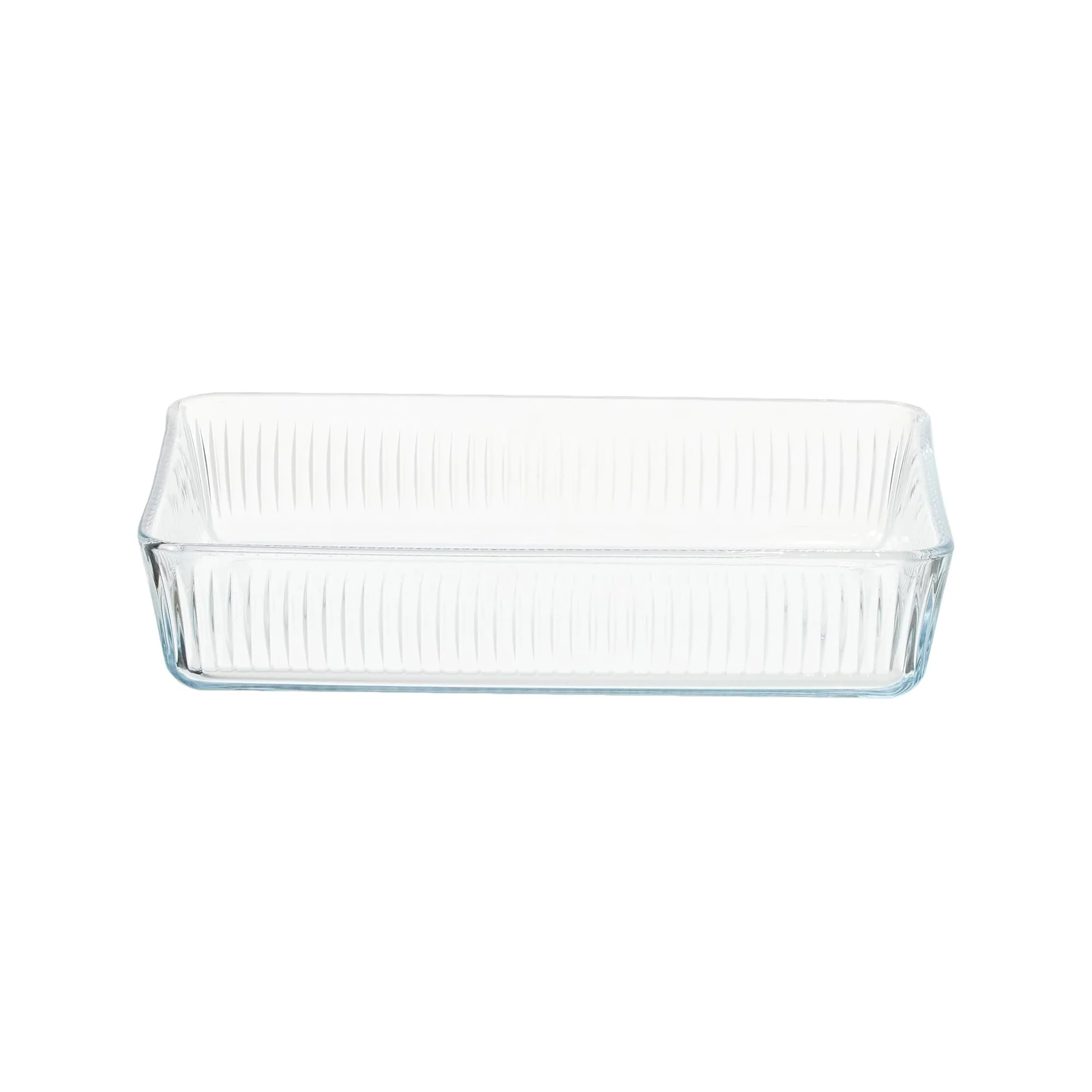 Borcam 3Lt Rectangular Ribbed Casserole Clear