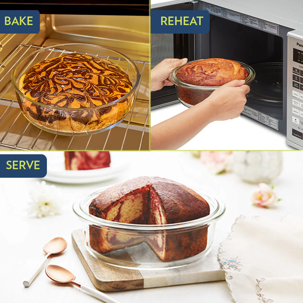 Borosil Round Cake Dish, 1.4L