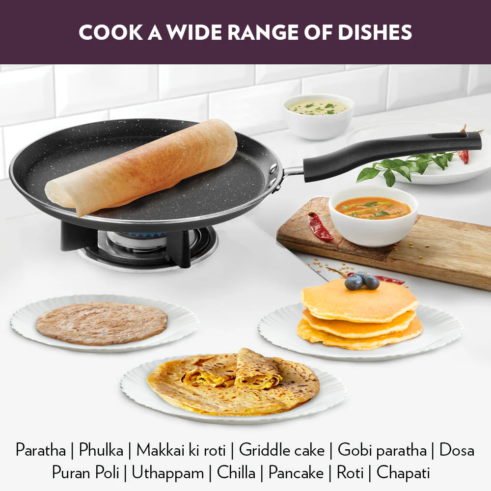 Borosil Granito Nonstick Tawa, Flat, 28 cm