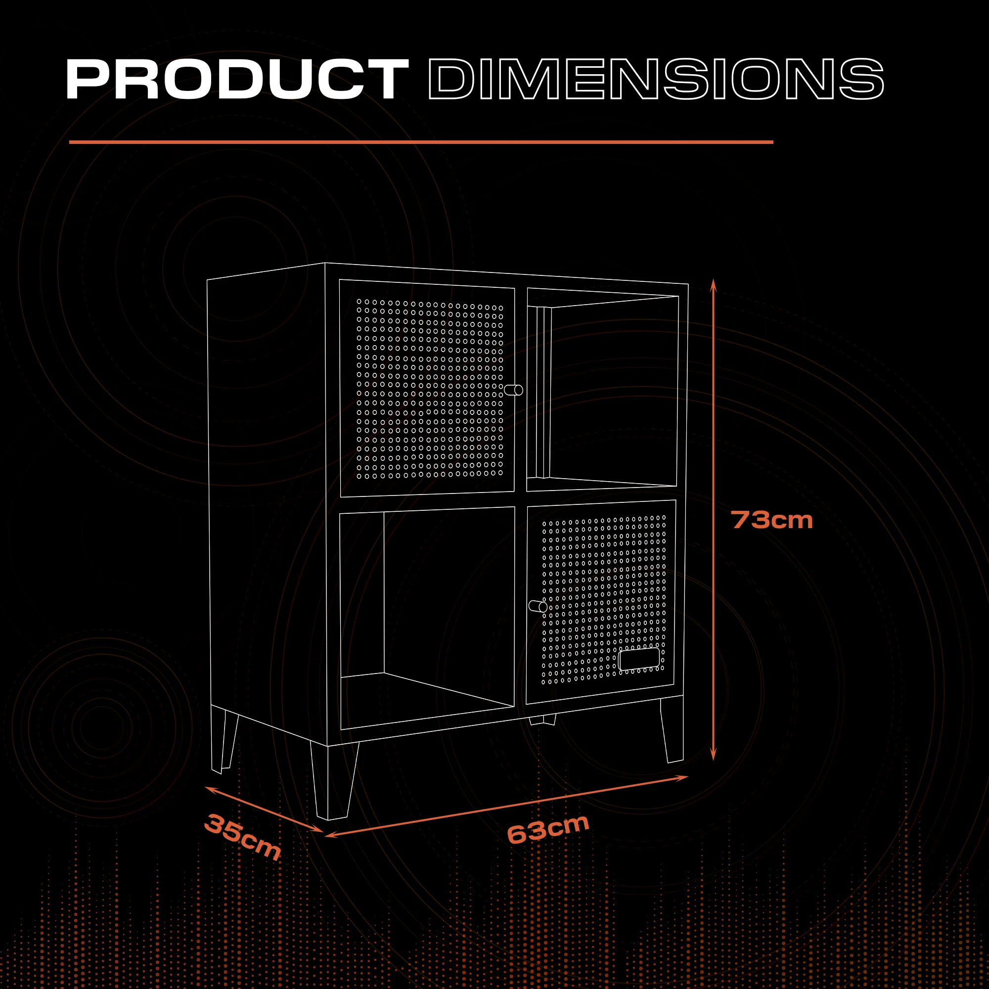 Mesh-Tek 4 Cube Square Storage Unit - Black / Red