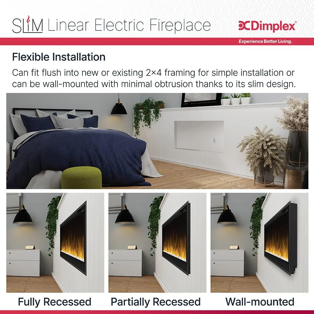 Dimplex 60-In Multi-Fire Slim Electric Fireplace No WiFi
