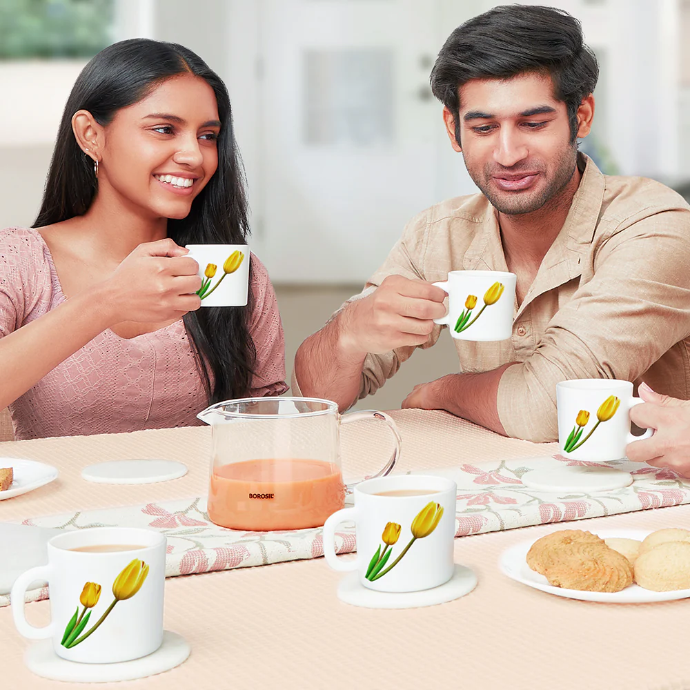 Larah by Borosil Lyana Mug Set, 180ml x 6