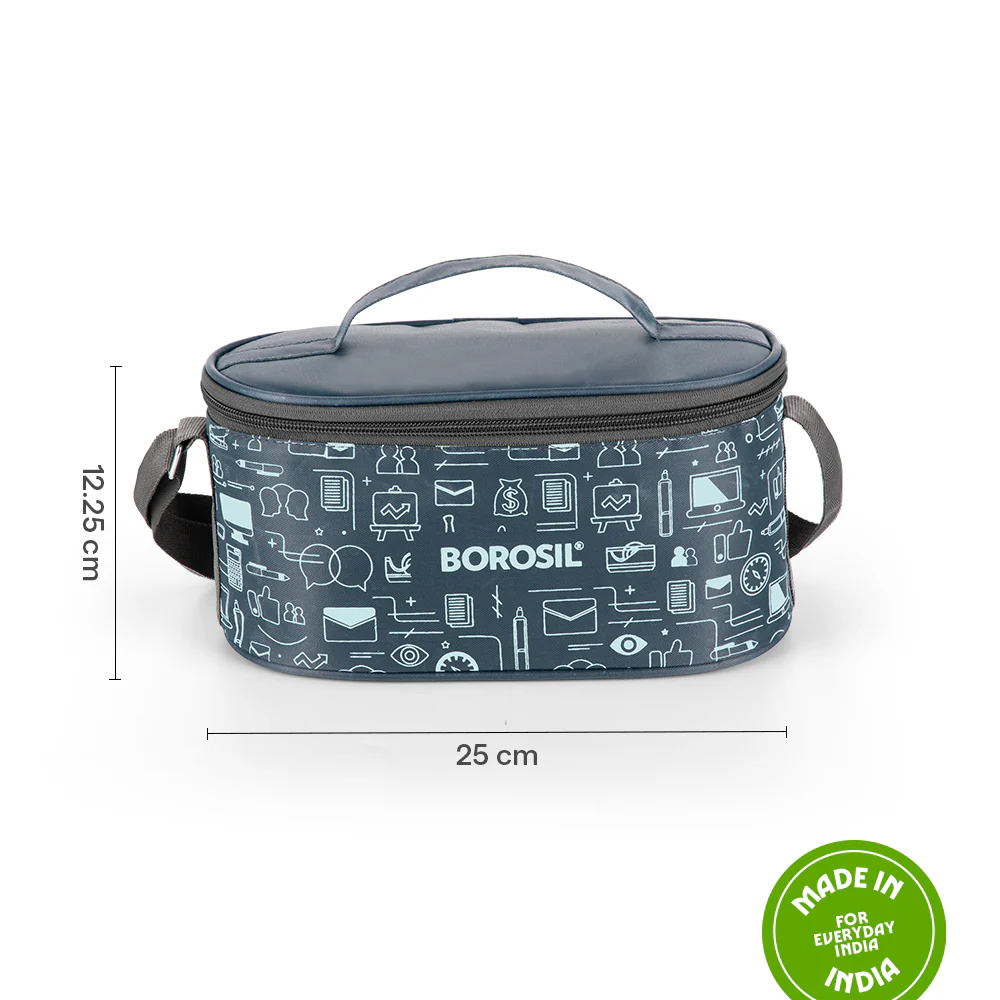 Borosil CarryFresh Lunch Bag For Lunch Box Set of 4, (280ml x 2 + 180ml x 2) (Only Bag)