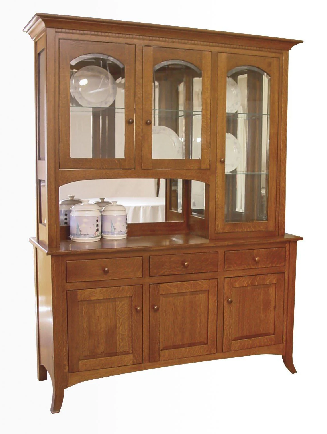 Amish Curve Shaker Two Door Hutch