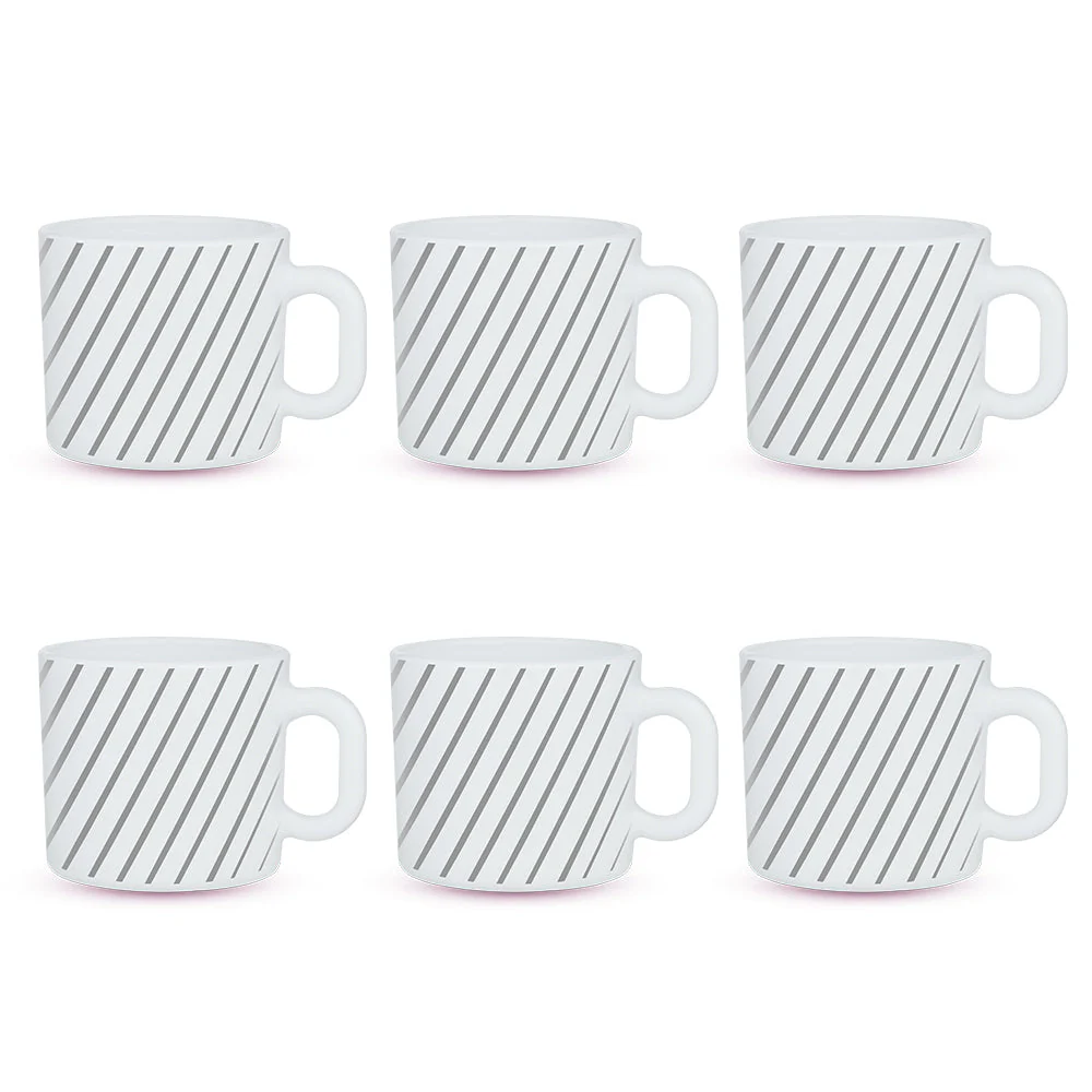 Larah by Borosil Silver Ray Mug Set, 2 x 240ml