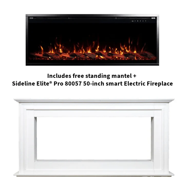 Sideline Elite Pro 50 Inch Smart Electric Fireplace with Encase Surround Mantel