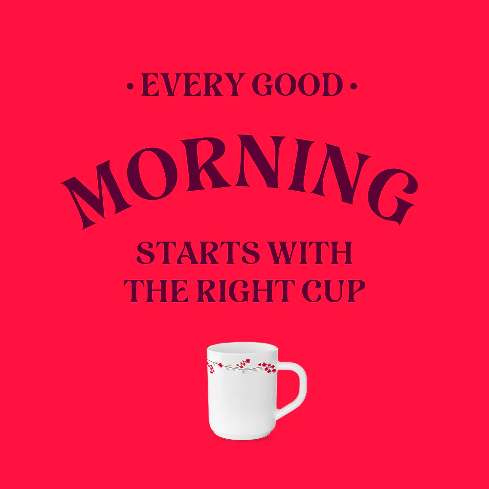 Larah by Borosil Verona Mug Set, 240ml x 6