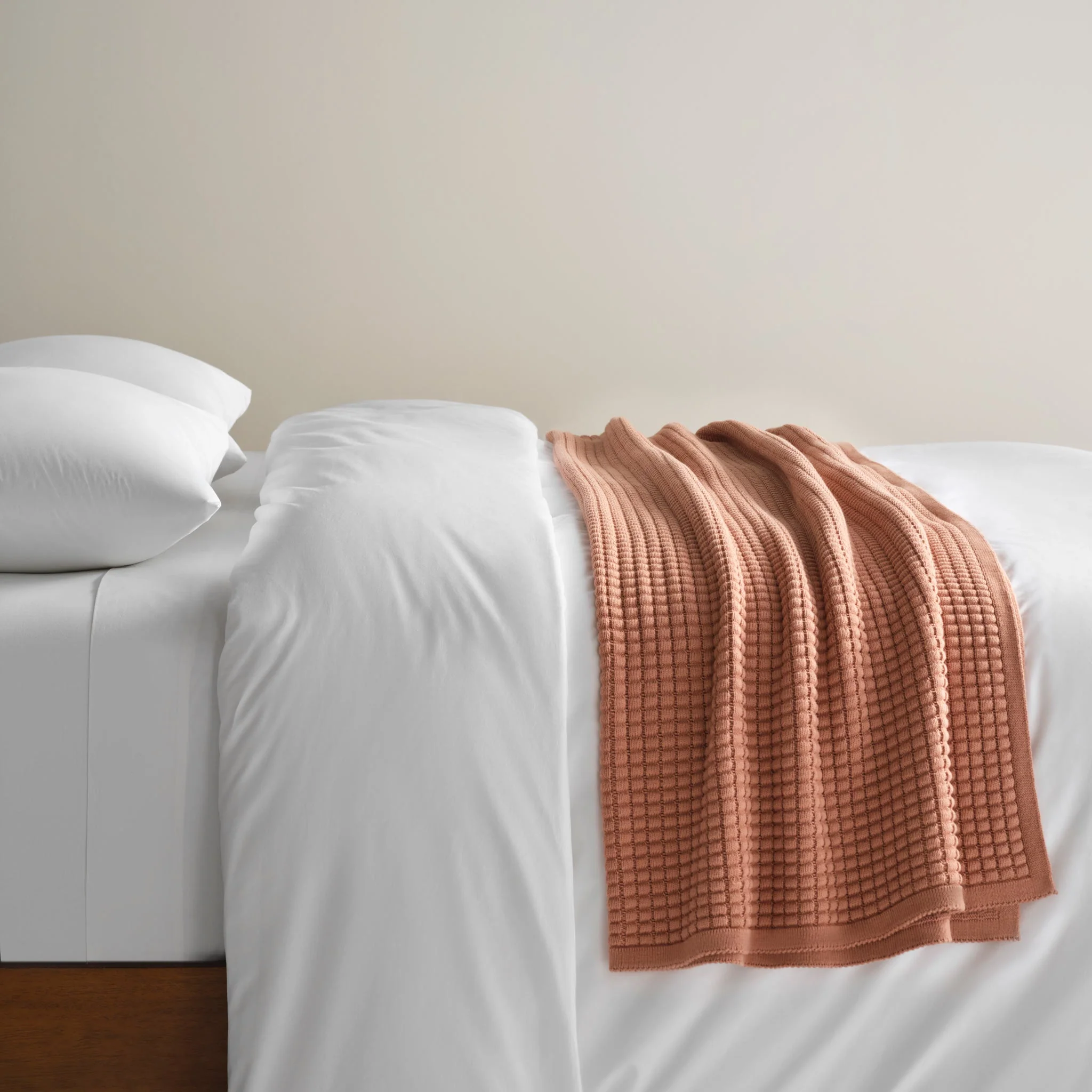 Grid Knit Cotton Throw Blanket - Last Call