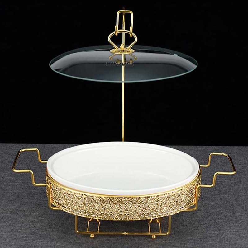 3.5Lt Ceramic Chafing Dish Gold