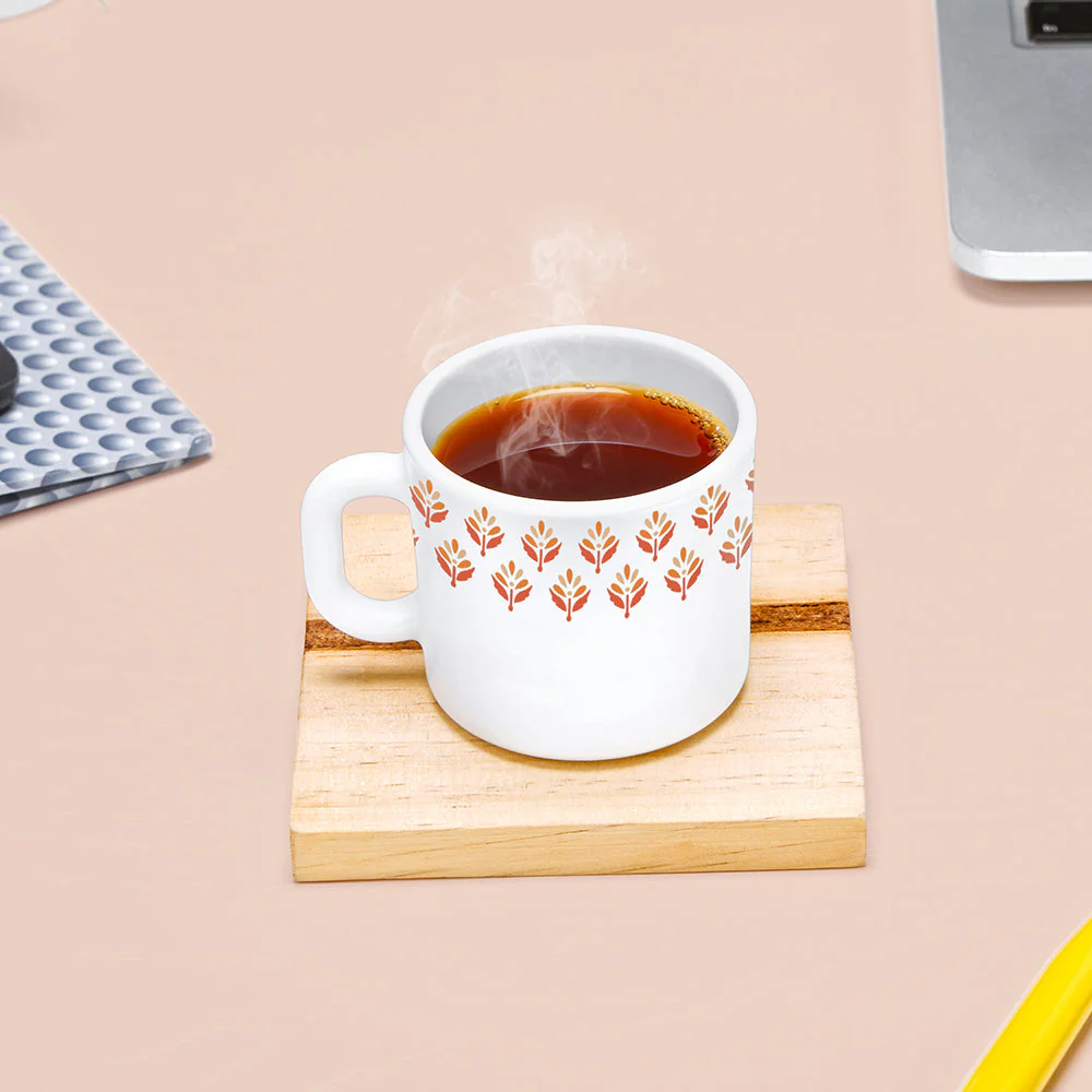 Larah by Borosil Gardenia Mug Set, 240ml x 2