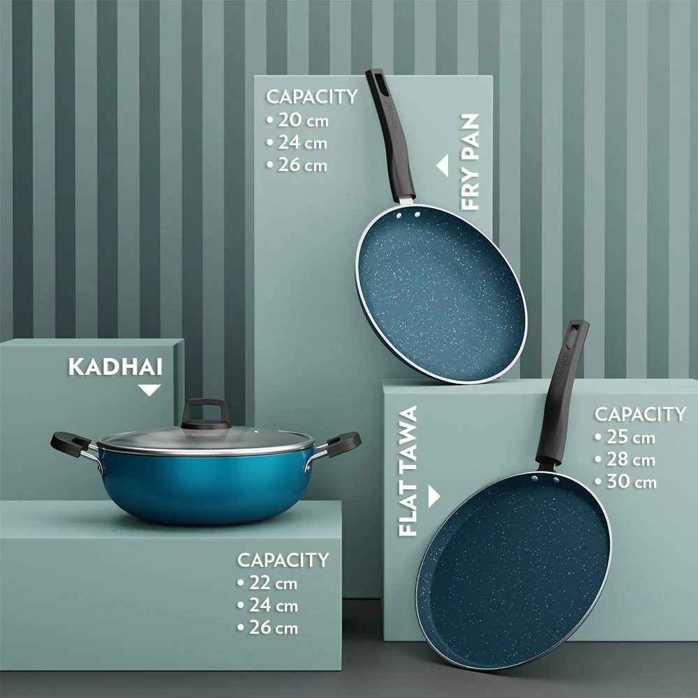 Borosil Pro Chef Non-stick Fry Pan, 24 cm