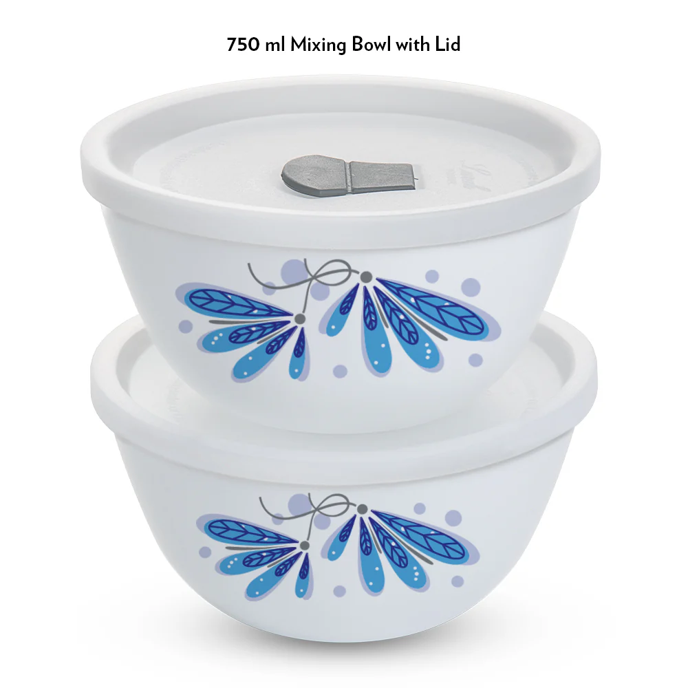 Larah by Borosil Twilight 4 pc Mixing Bowl, 750 ml x 2