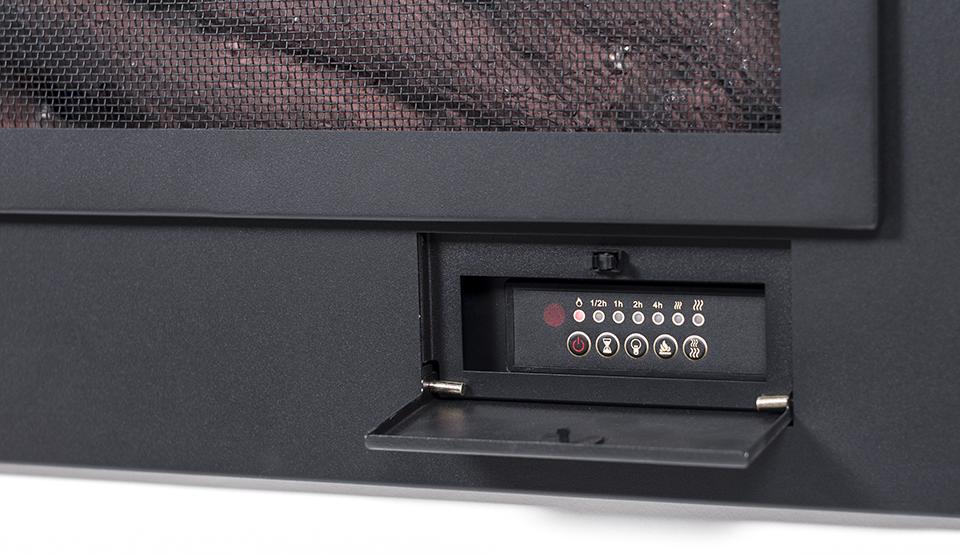 The Sideline Steel 50 Inch Mesh Screen Non Reflective Recessed Electric Fireplace 80013