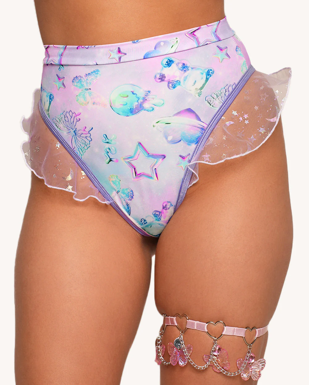 Rolita Couture x iHR Cosmic Chrome Ruffle Rush Bottoms