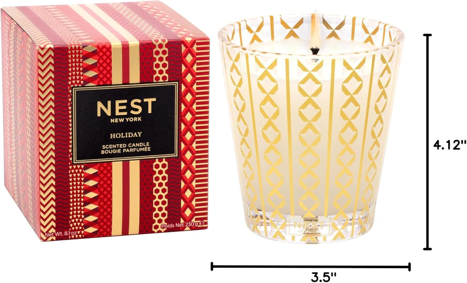 Scented Classic Candle, Holiday - 8.1 oz - Up to 60-Hour Burn Time - Reusable Glass Vessel