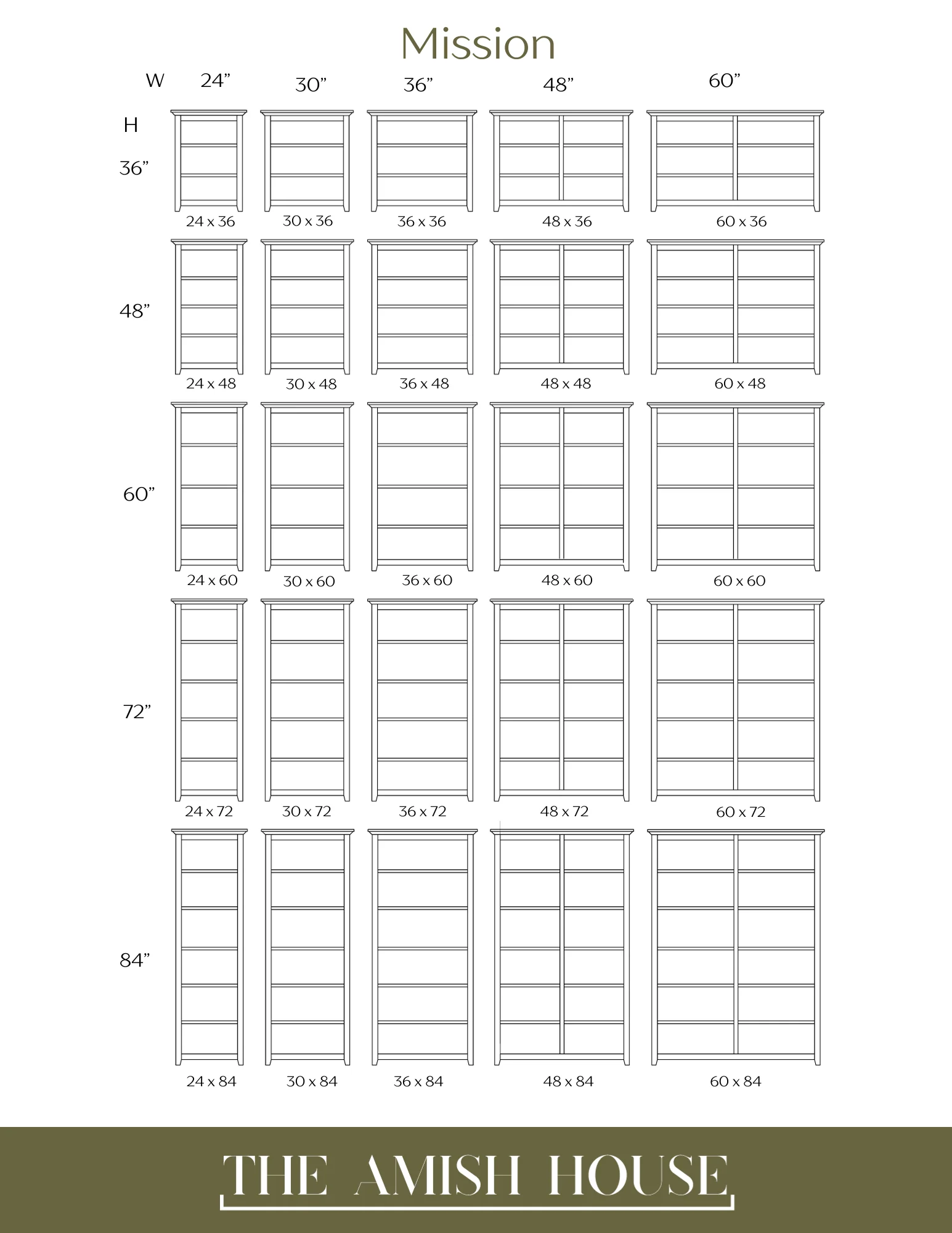 Amish Mission Bookcase 48