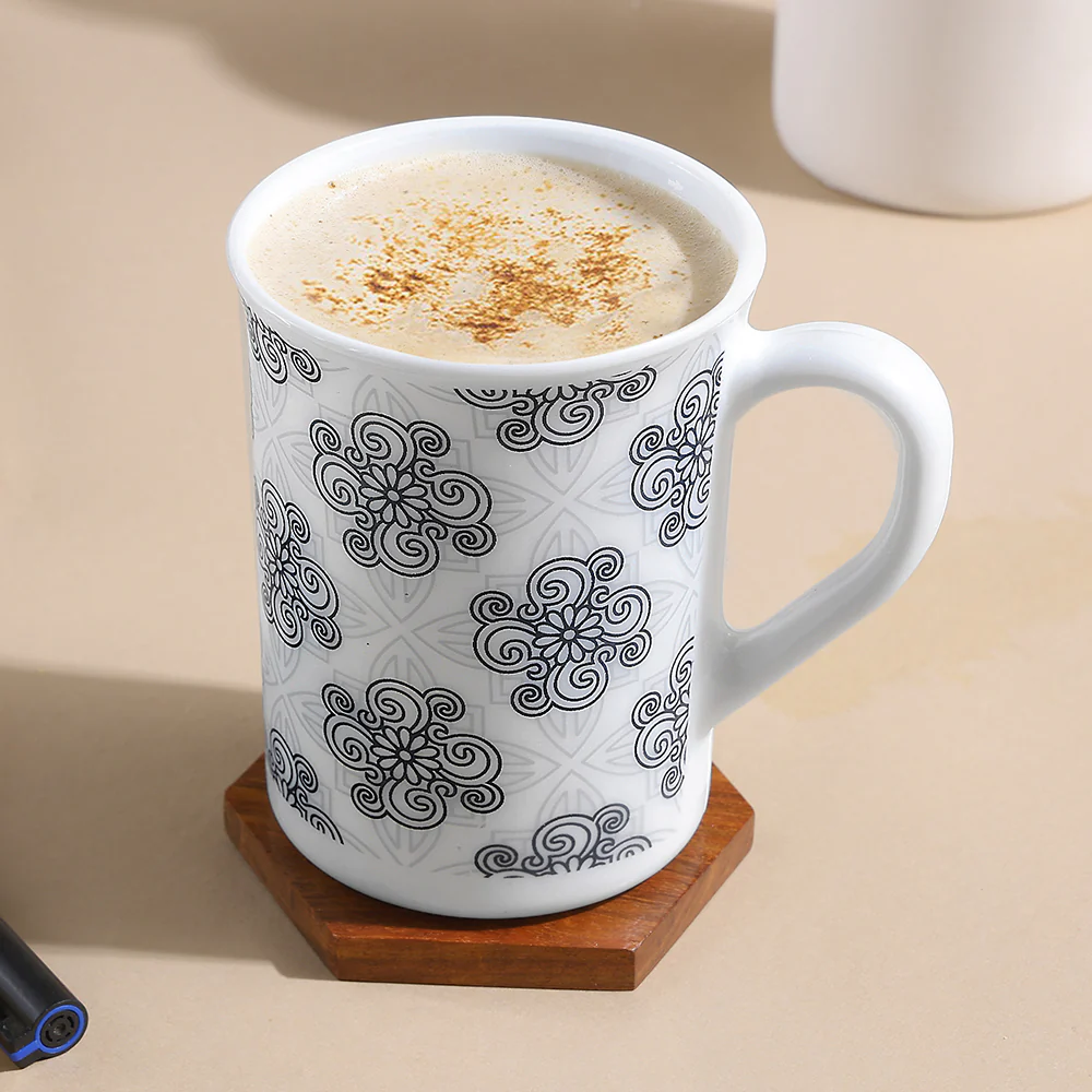 Larah By Borosil Kuba Grey Mug Set, 350ml x 2