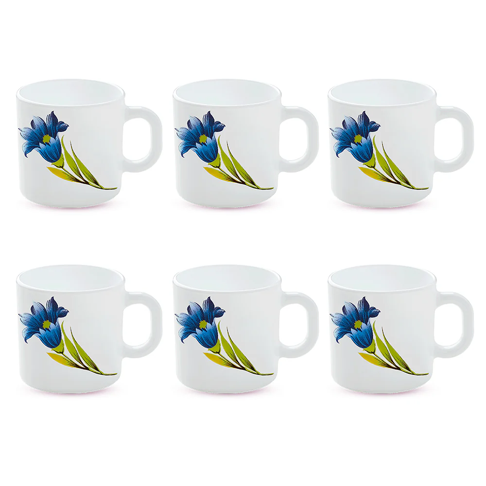 Larah by Borosil Nina Mug Set, 180ml x 6
