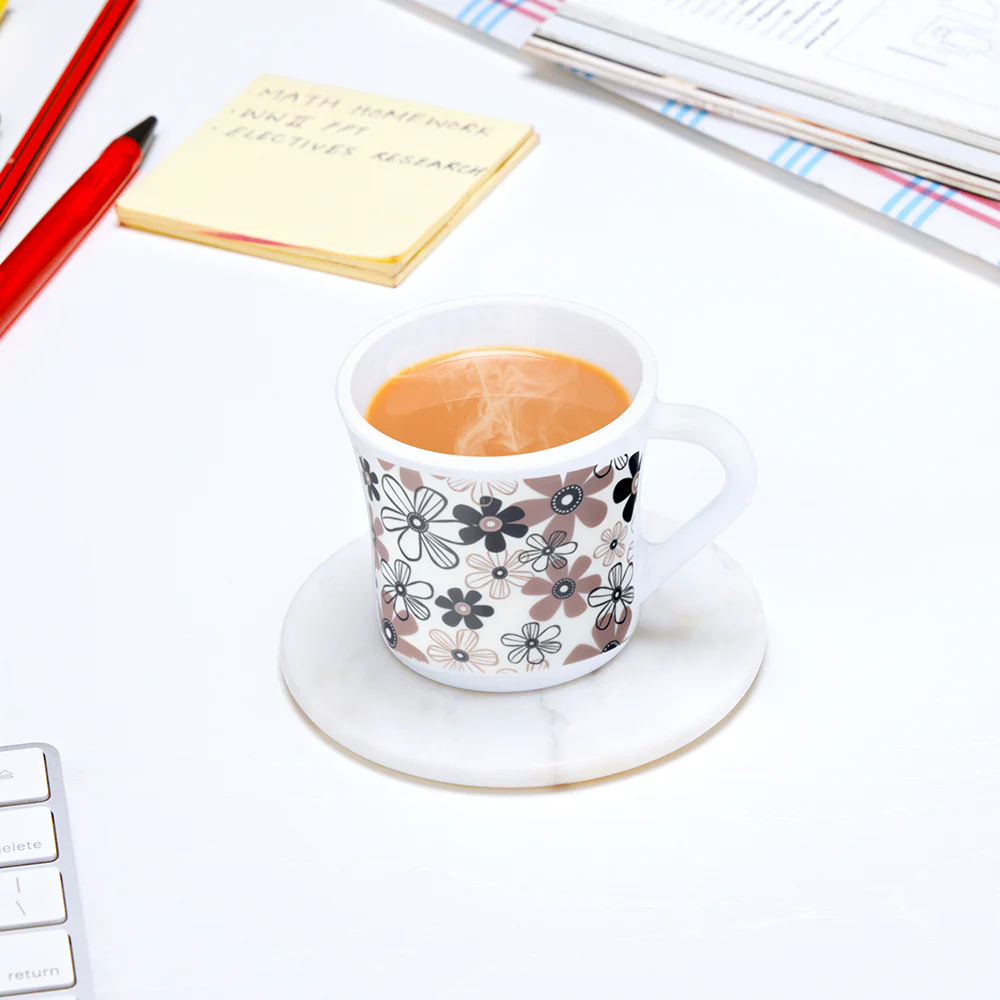 Larah by Borosil Crysta Macy Mug Set, 100ml x 6