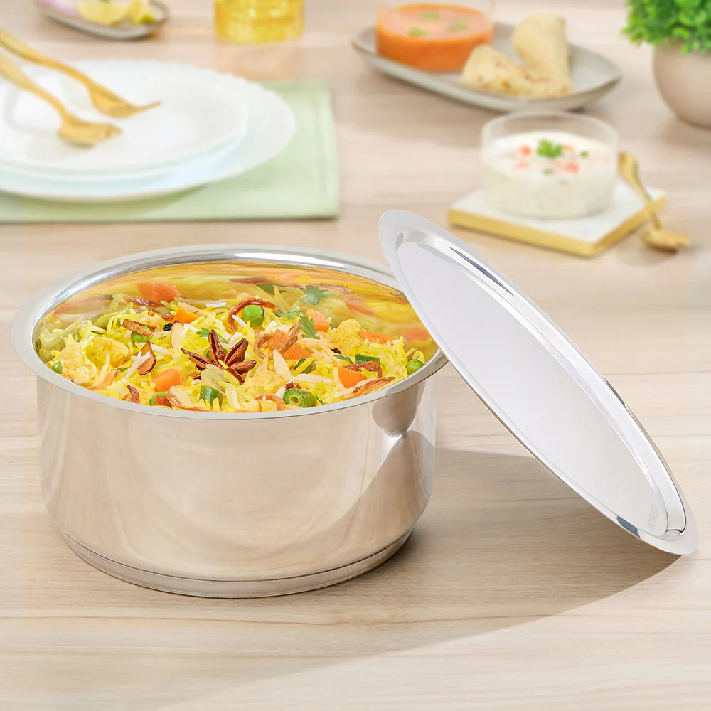 Borosil Cookfresh Impact Bonded Tri-Ply Bottom Tope + Lid, 3.5L/20cm