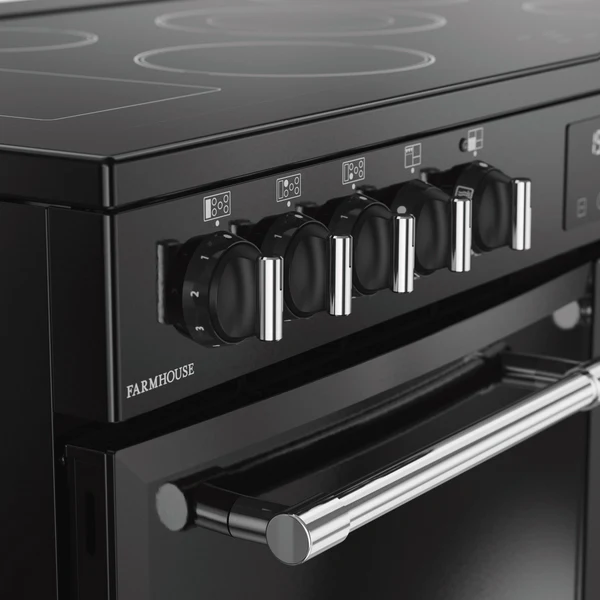Belling 100cm Black Farmhouse Electric Rangecooker | FH100EBLK