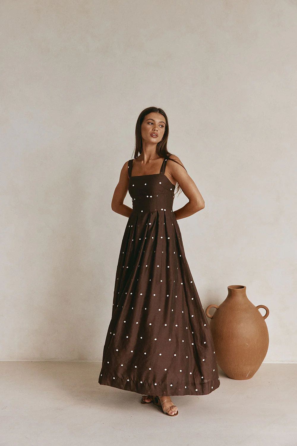 Flores Dress - Chocolate Speck