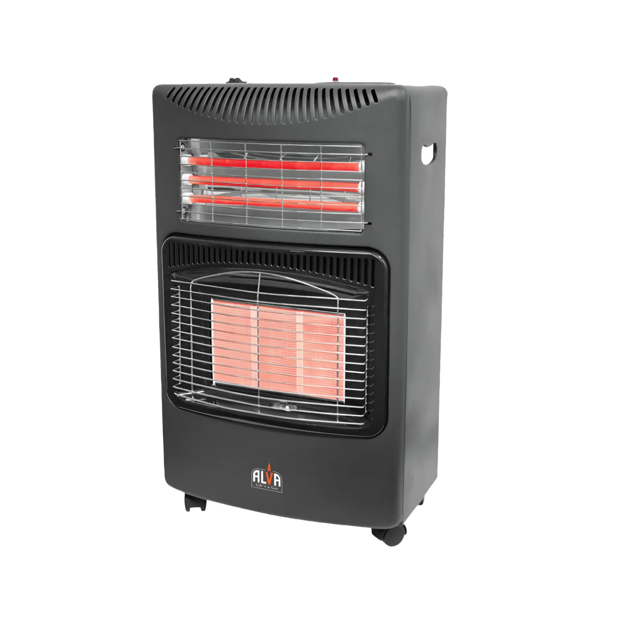 Alva 3 Panel Gas Heater Black