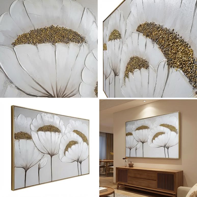 80 x 120cm Flower Design Frame Multicoloured