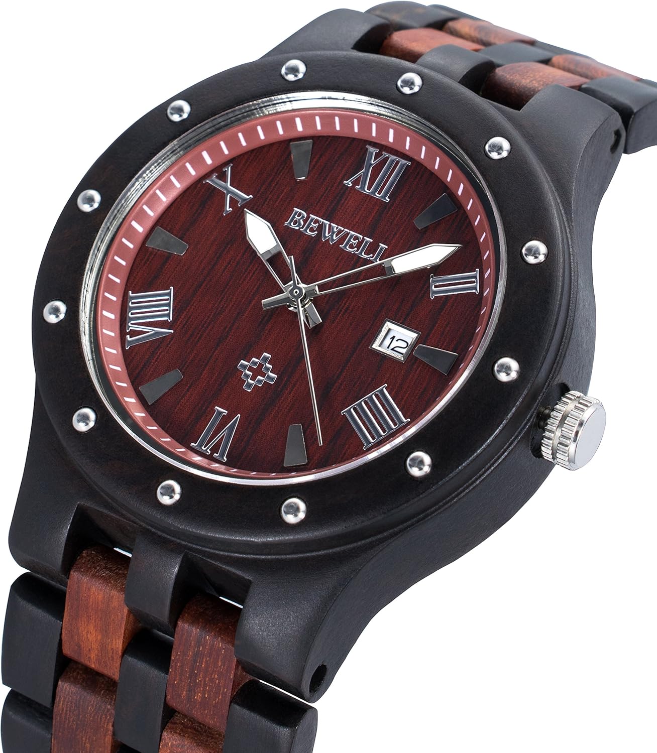 Men's Wooden Watches Handmade Analog Quartz Luminous Wristwatch