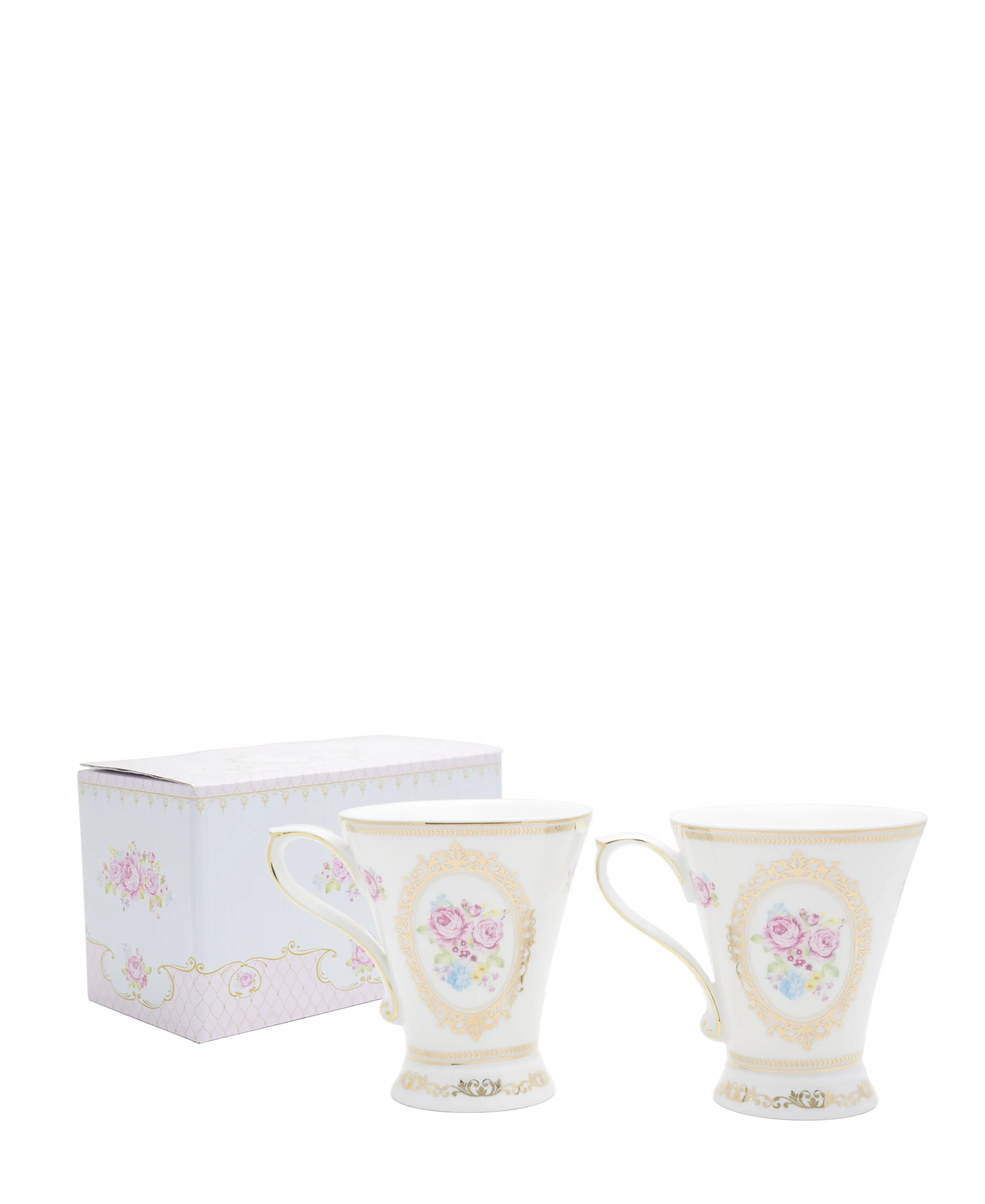 English Rose Fine Bone China Mug Set